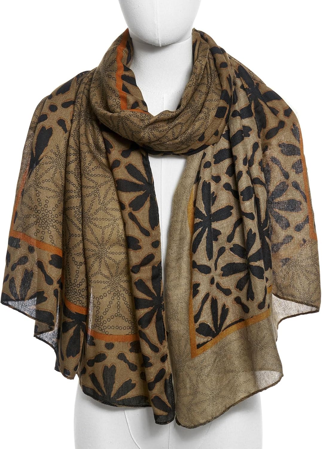 Lightweight Scarves Floral Cotton Scarf for Women Fashion Shawl Wraps Thin Fall Winter Neck Scarves - Image 2