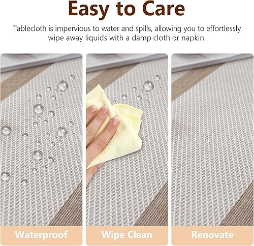 Miniatura 3 de Deep Dream Manteles con borlas cosidas, ropa de cama de algodón, sin arrugas, decoración para cocina, comedor, fiesta (rectangularoblongo, 55 x 102