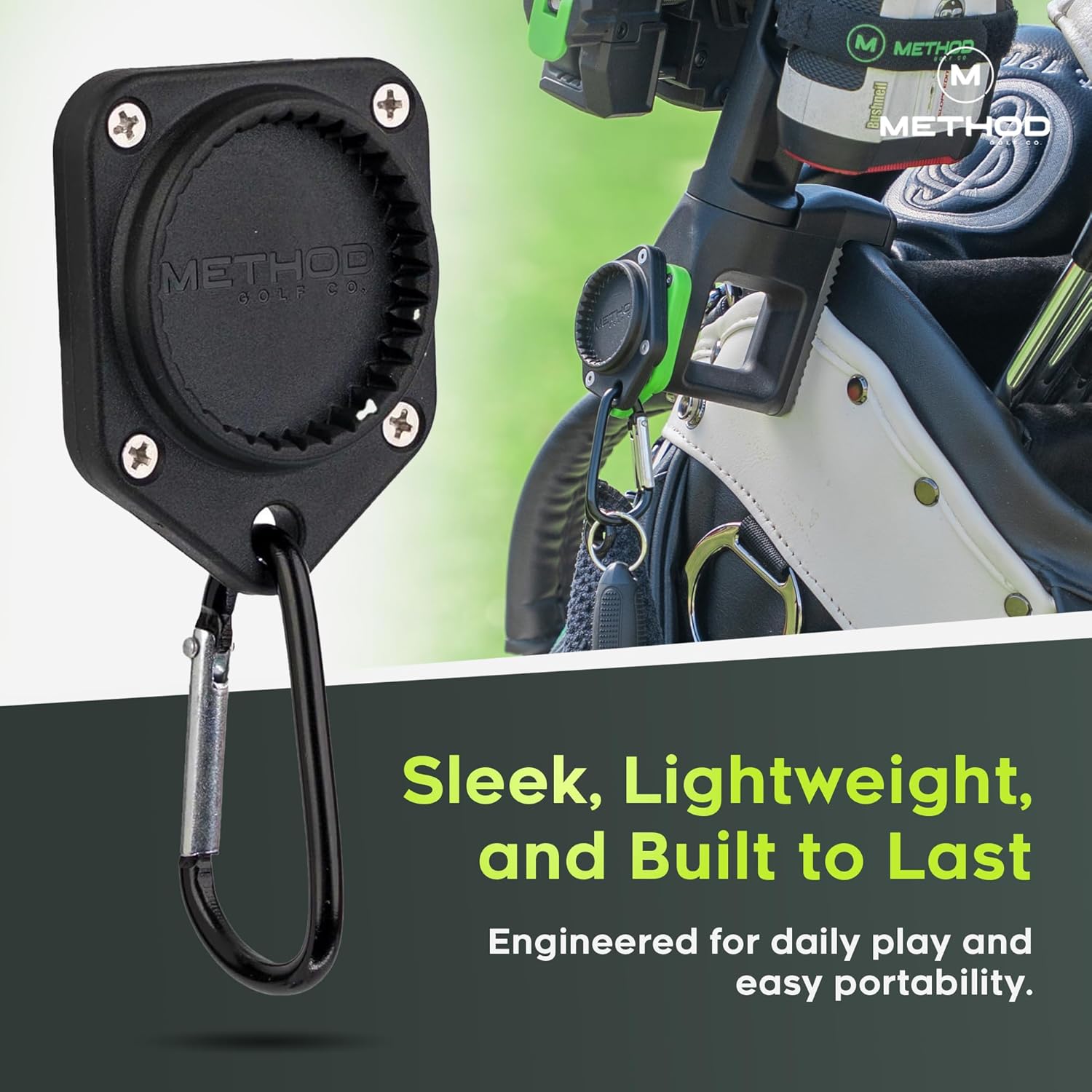 Method Golf MagStack Magnetic Tiles – N52 Magnetic Golf Push Cart Accessories & Golf Bag Organizer – Stackable Magnet for Towels, Brushes & Other Golf Accessories