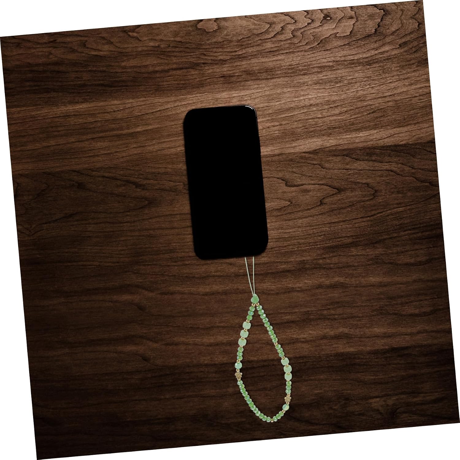 Glass Beads Phone Lanyard Wrist Strap Anti Lost Green image 4