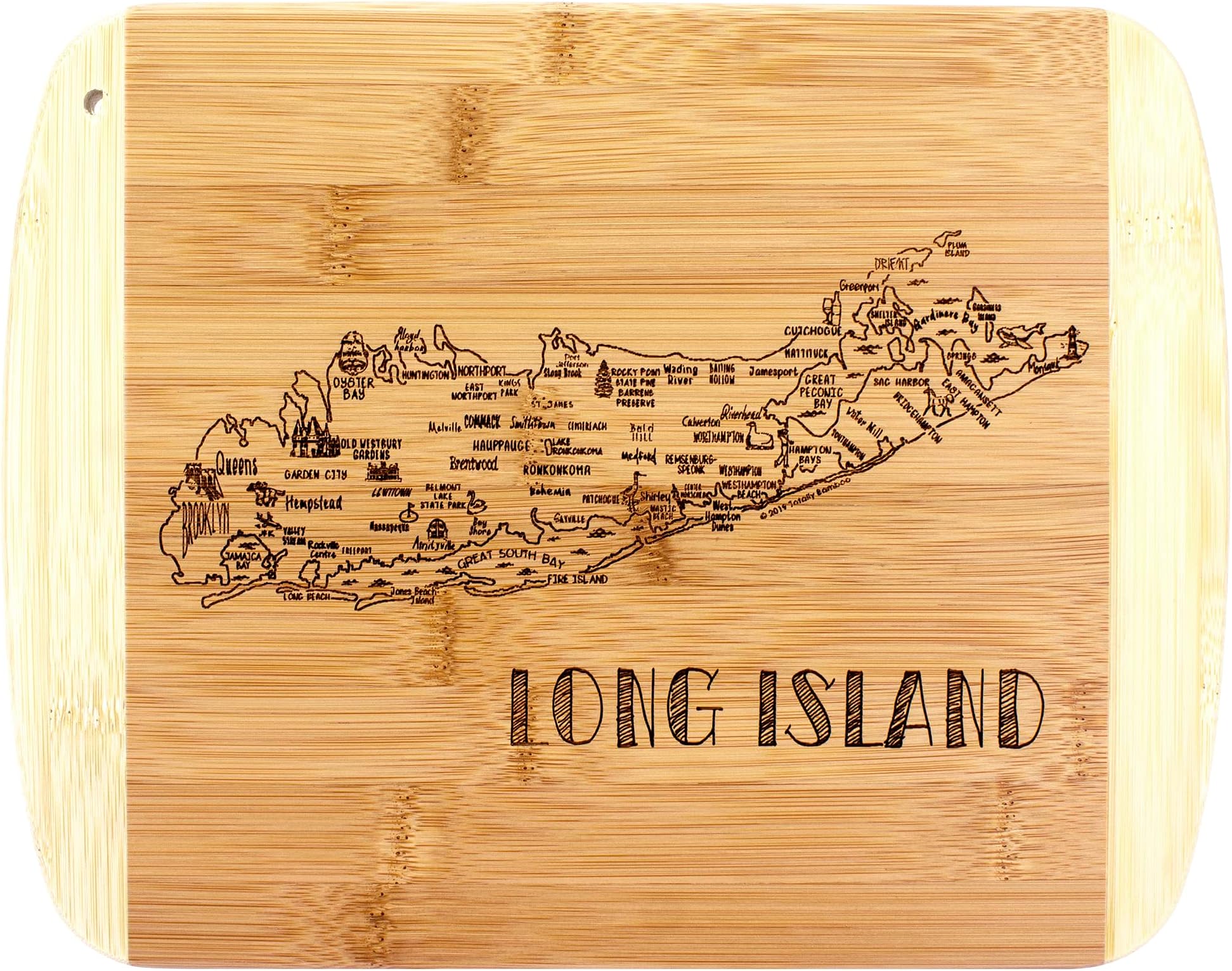 Totally Bamboo A Slice of Life Long Island Serving and Cutting Board, 11" x 8.75"