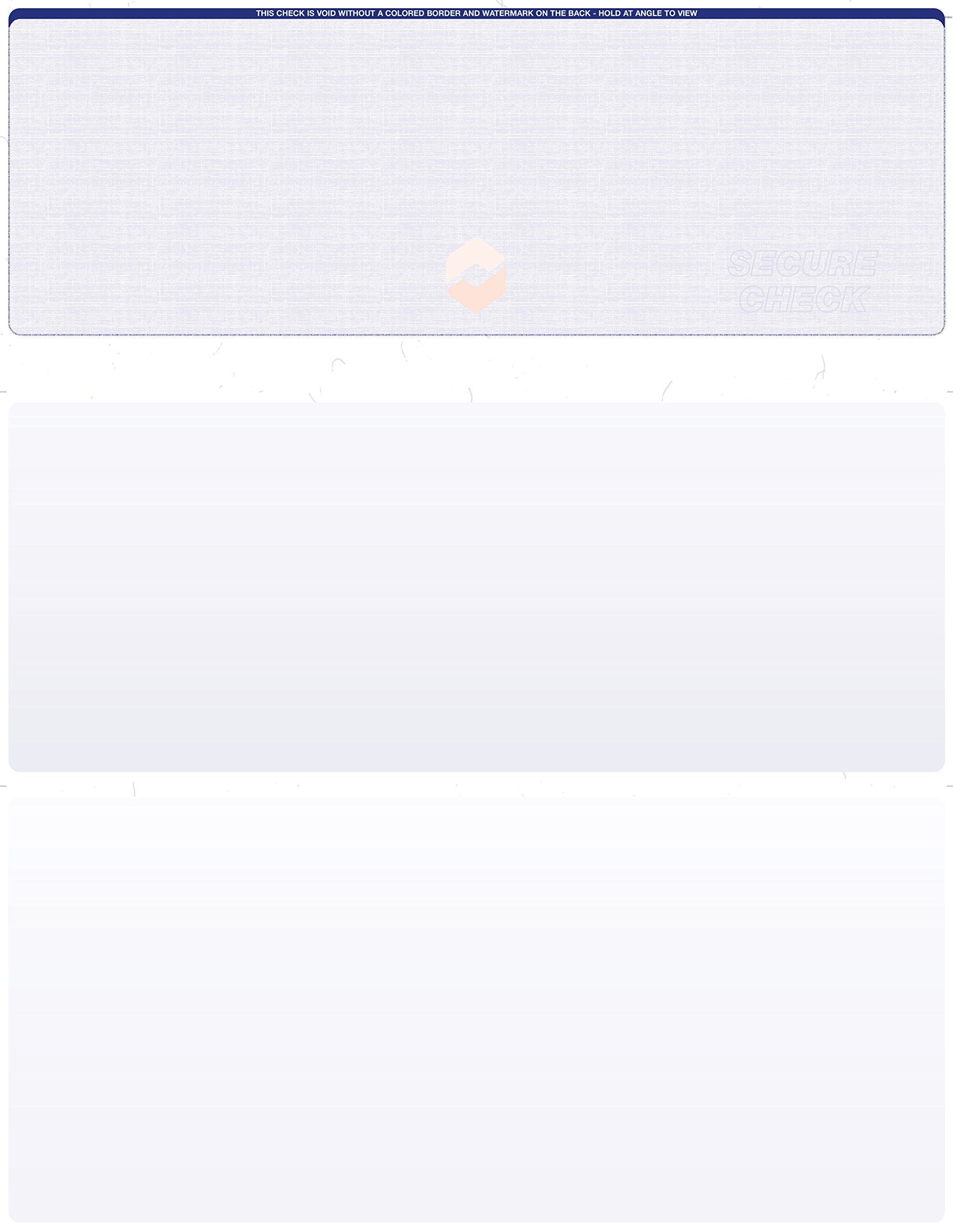 Blank Check Stock (Linen) - 500 Sheets - Check on Top (Blue)