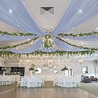 Vista 66 de Ivory Ceiling Drapes 6 Panels 5ftx10ft Wedding Arch Draping Fabric Chiffon Wedding Drapes Curtain Decorations with Rod Pocket