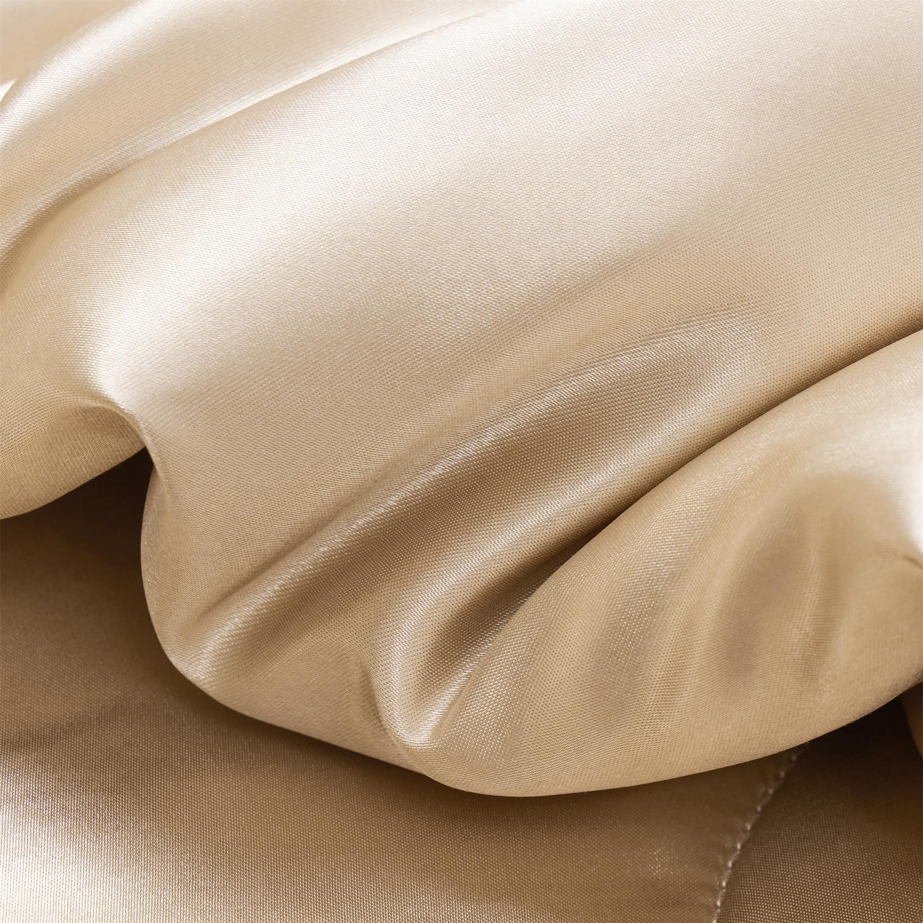 Satin Bettdecke 135x200 Beige Sommerdecke 135x200 200 GSM Seidige Seide Sommerdecke Satin Leicht Weich Glatt Glänzend Deluxe Steppdecke für Sommer mit 80x80 cm Kissenbezug