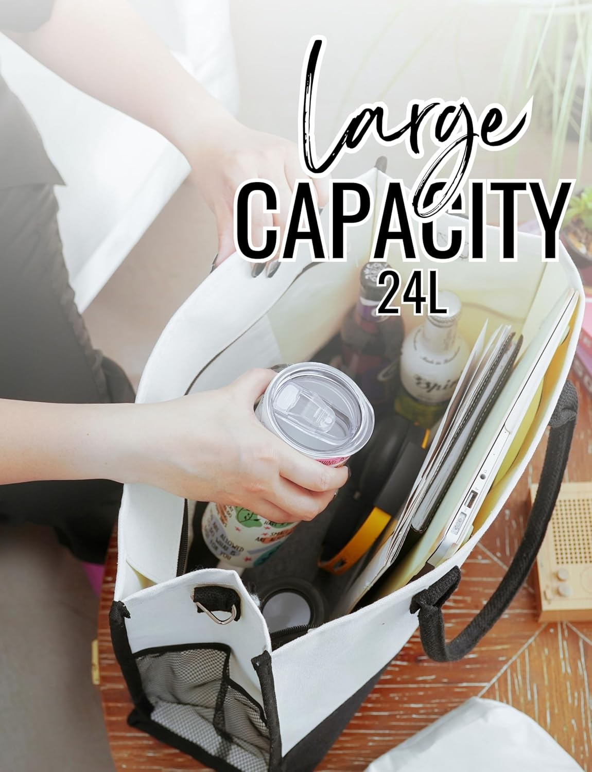 InnoBeta Optometry Gifts for Women Canvas Tote Bag, Optometrist Tote with Top Zipper Closure and Shoulder Strap for Birthday, Mother's Day, Christmas - Image 6