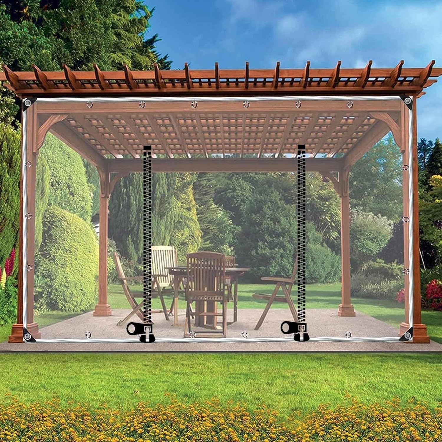 Waterproof Transparent Tarpaulin Side Panels for Gazebo
