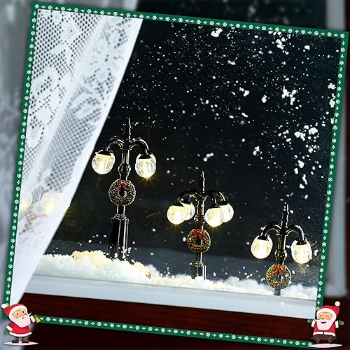 Miniatura 3 de Lámpara de Navidad para poste de aldea, accesorios de aldea, lámpara de tren, farol, lámpara de calle en miniatura, luces de calle decorativas para
