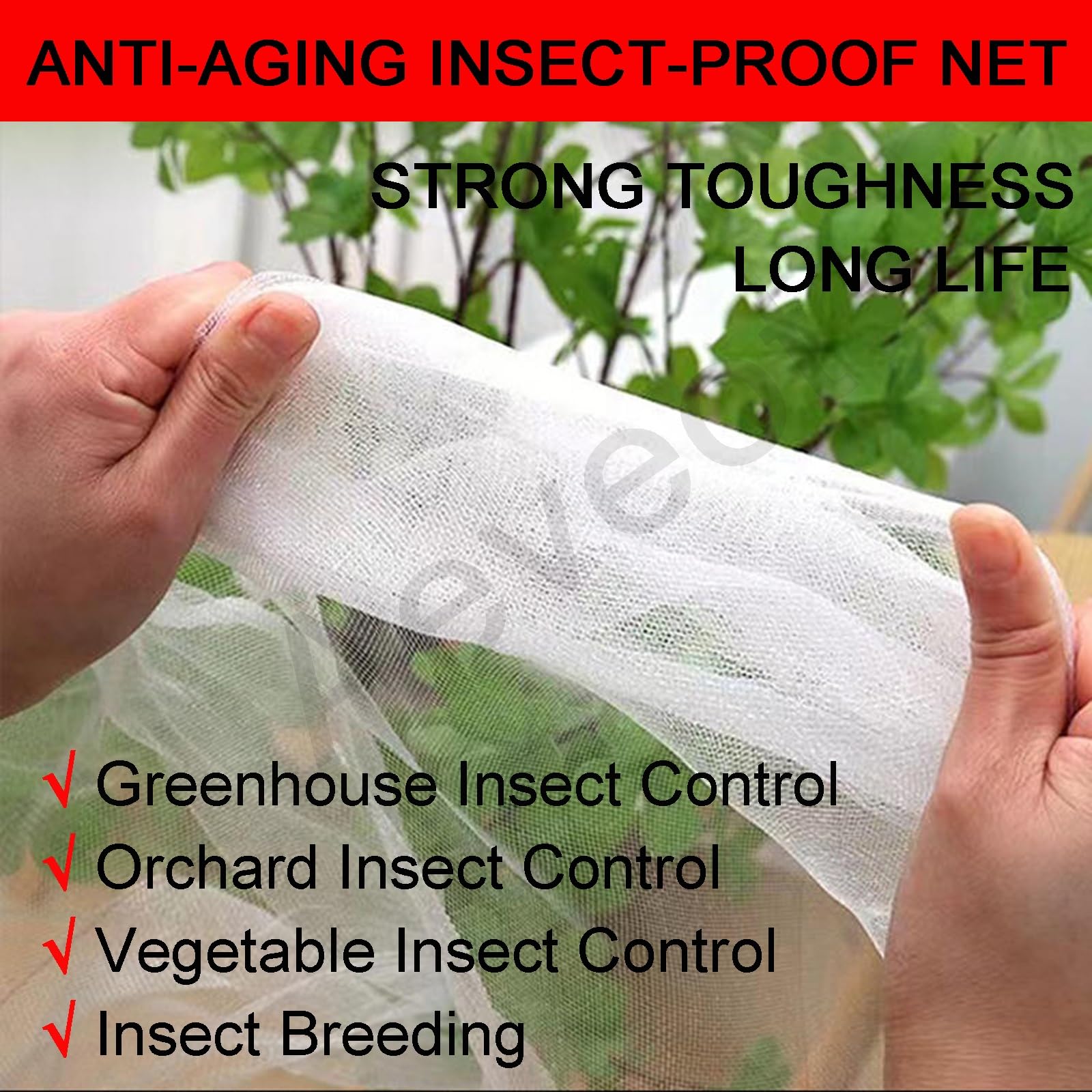 Malla Fina Insectos, Malla Antipajaros, Red Anti-Insectos Engrosado Proteger Verduras Plantas, Red de Jardín, Red de Protección contra Insectos, Malla Antipalomas para Huertos(4x30m)