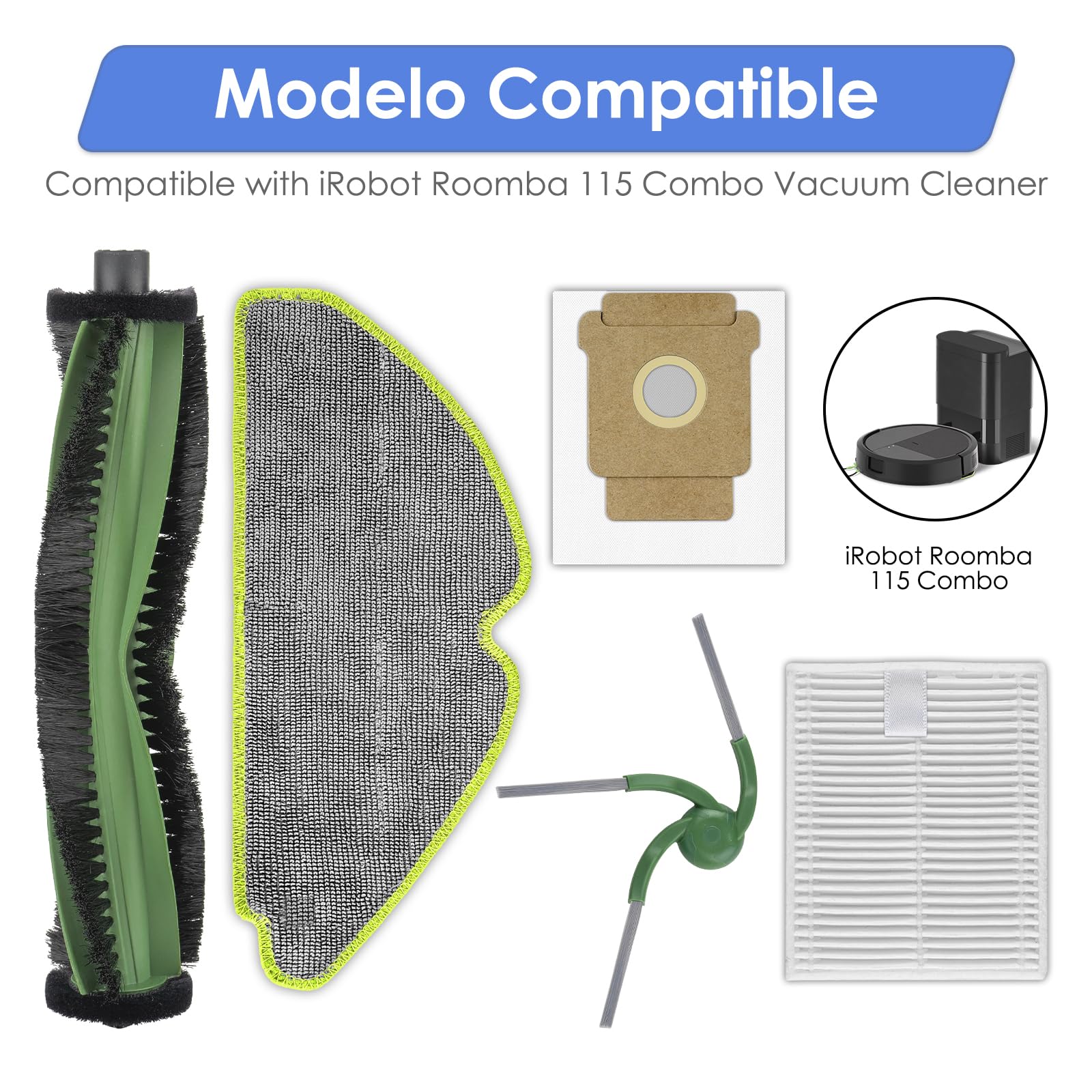 14 piezas de repuesto compatibles con iRobot 115 Combo Robot Aspirador