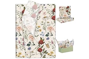 Generic AnyDesign 100 Sheets Floral Printed Tissue Paper