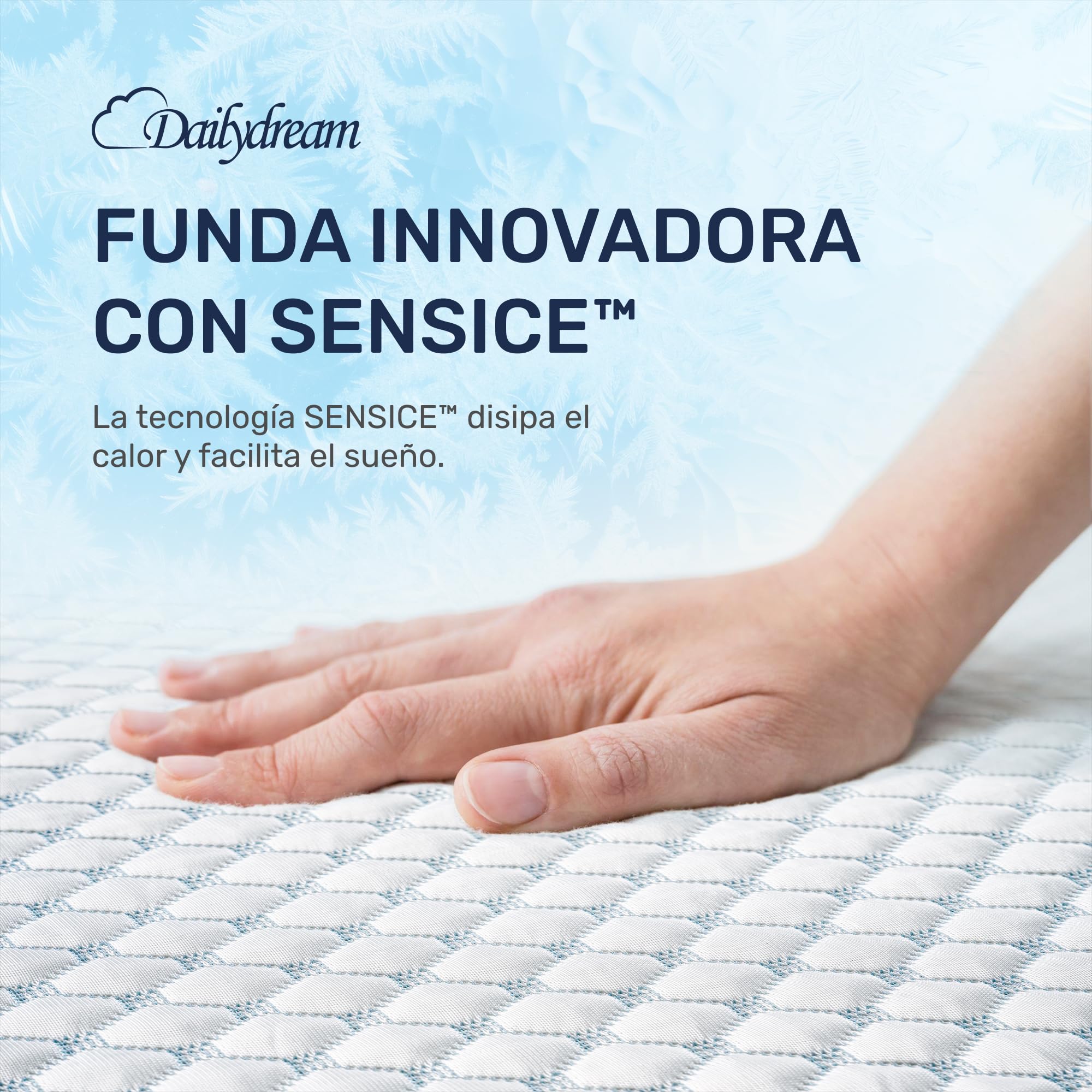 Dailydream Cubrecolchón Cover Cool Touch 140 x 200 cm, funda de repuesto para cubrecolchón, tecnología SENSICE, antideslizante, transpirable y lavable, 60% poliéster, 40% viscosa, certificado Öko-Tex
