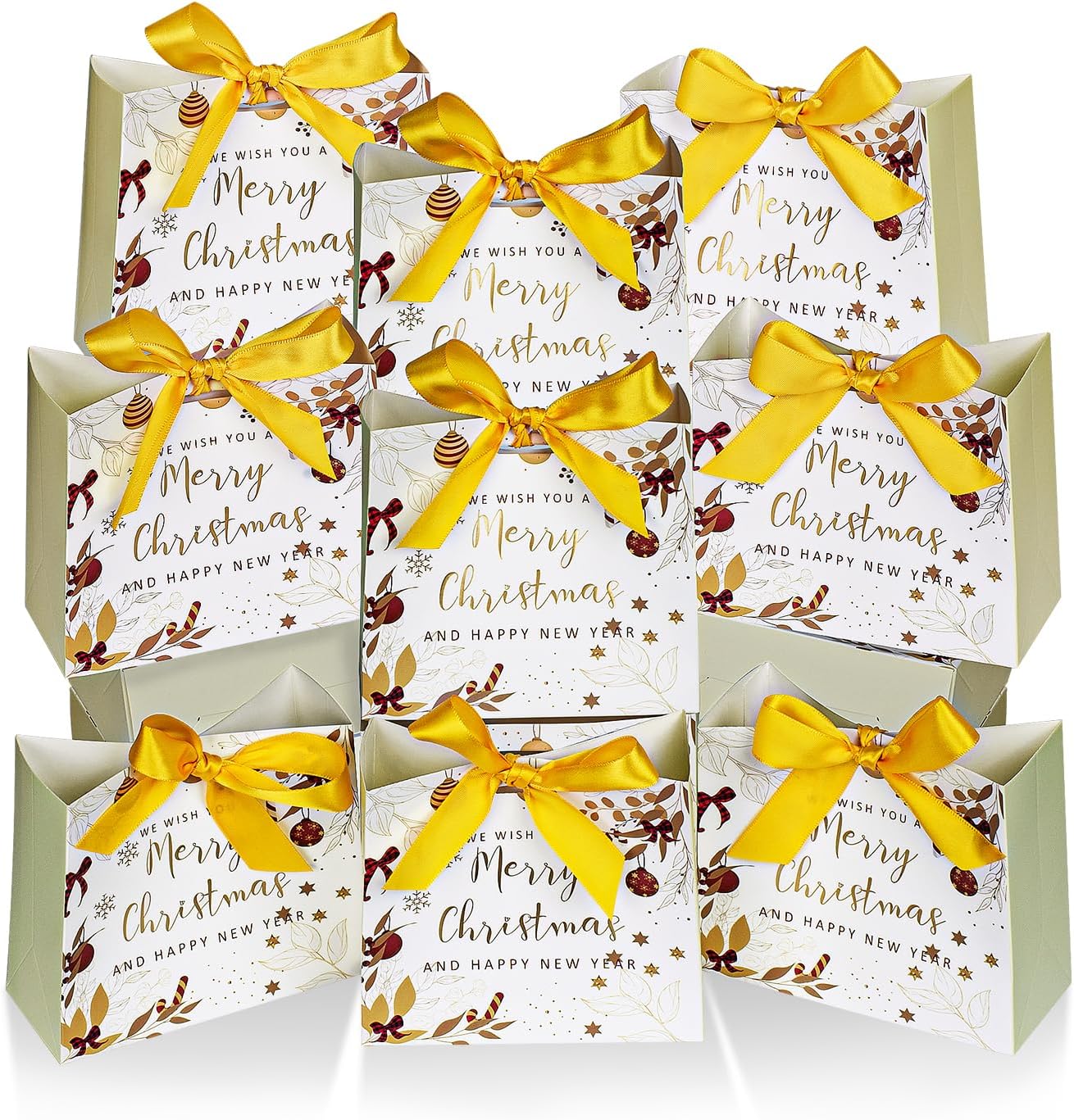DECHISY 24Pack Small Christmas Gift Bags,5.1 * 4.5 * 2.2