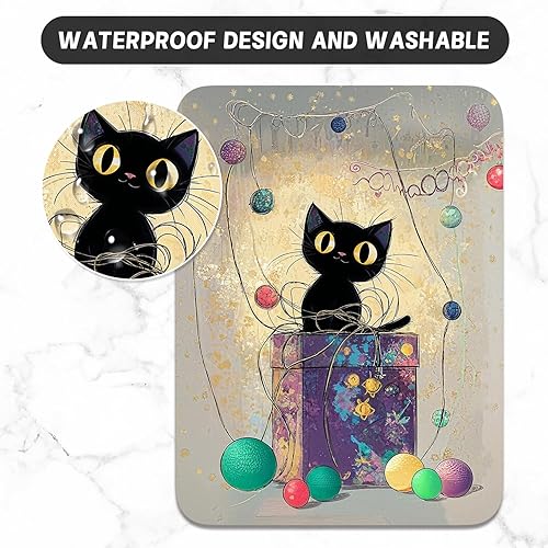 Miniatura 7 de Atufsuat Alfombrilla pequeña para mouse, mini pad de 6 x 8 pulgadas, alfombrilla impermeable de goma gruesa, bonita alfombrilla de mouse para