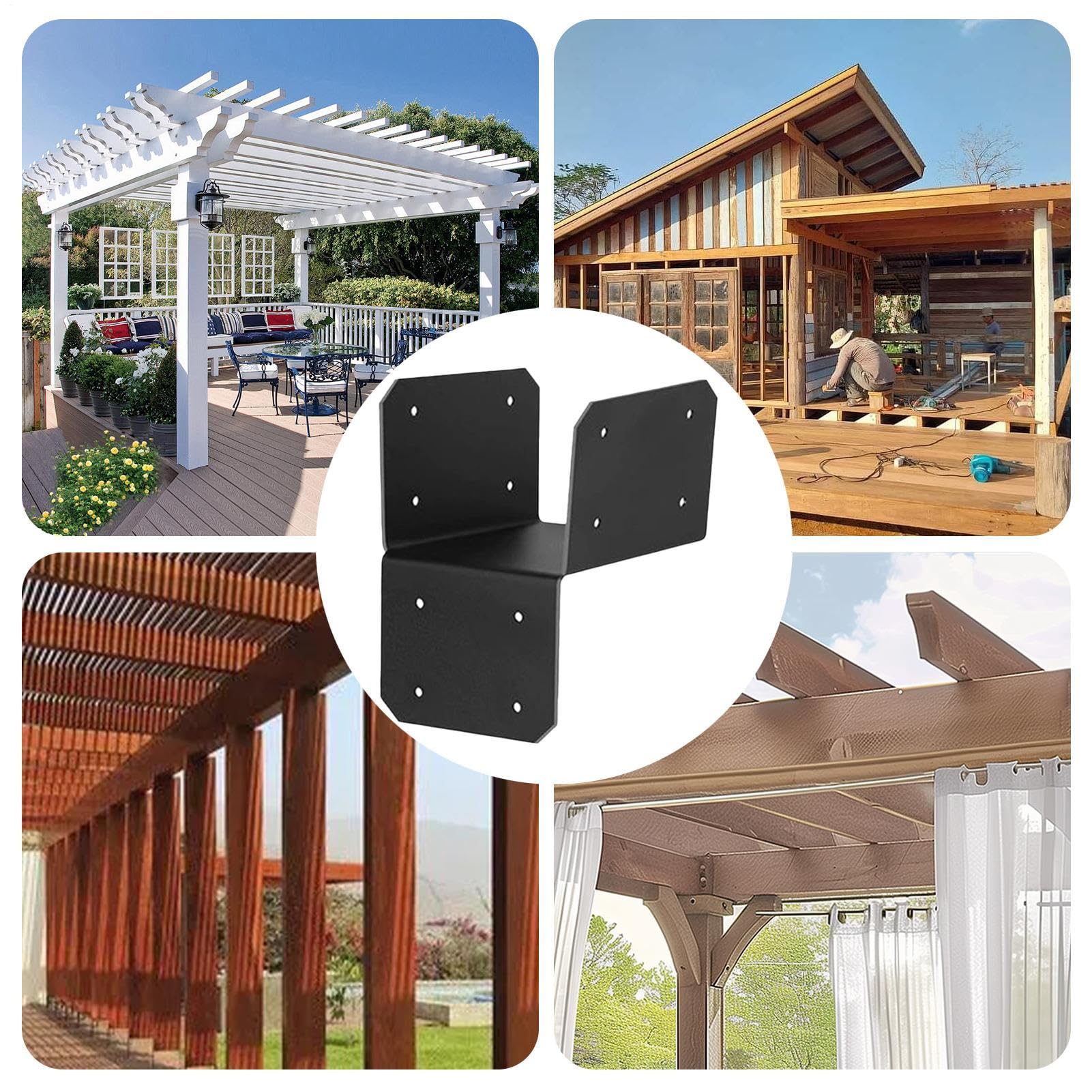 Staffe per tetto pergola in acciaio, 4 pezzi, resistenti