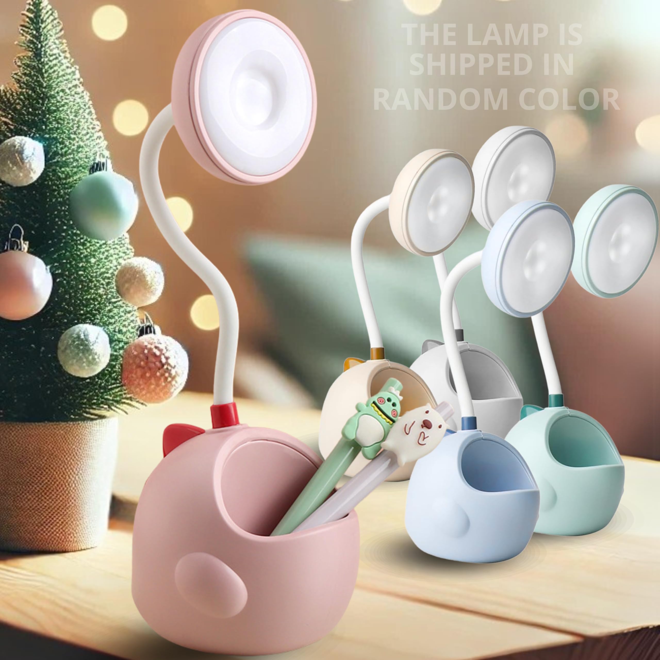 Dinosaur Desk Lamp for Bedroom – Random Color Dinosaur Kids Desk Lamp Night Lamp for Bedroom Dinosaur Lamp with Adjustable Neck Kawaii Desk Accessories for Boys Girls Gifts Kawaii Room Décor