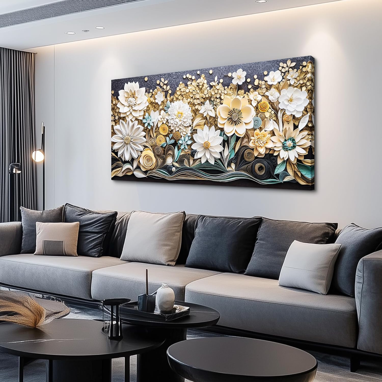 Canvas Retro Wall Decor for Living Room Wall Art for Bedroom Restaurant Office Decor Abstract Flowers Wall Painting Corridor Bathroom Printing Artwork Picture Home Decor Aesthetics 20"x40"