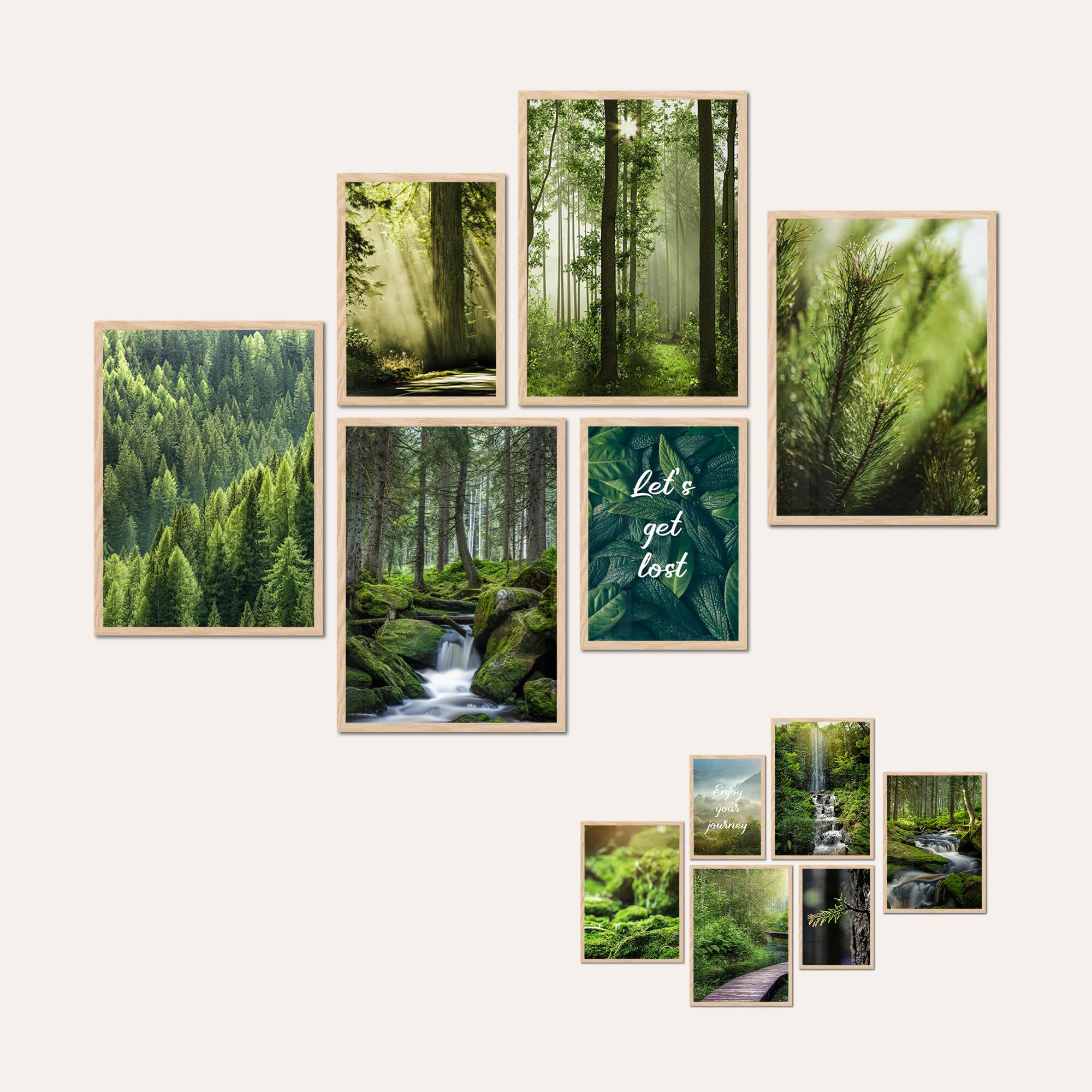 Affiches et impressions d'art forêt double face | Décoration murale 6 pièces AG Design