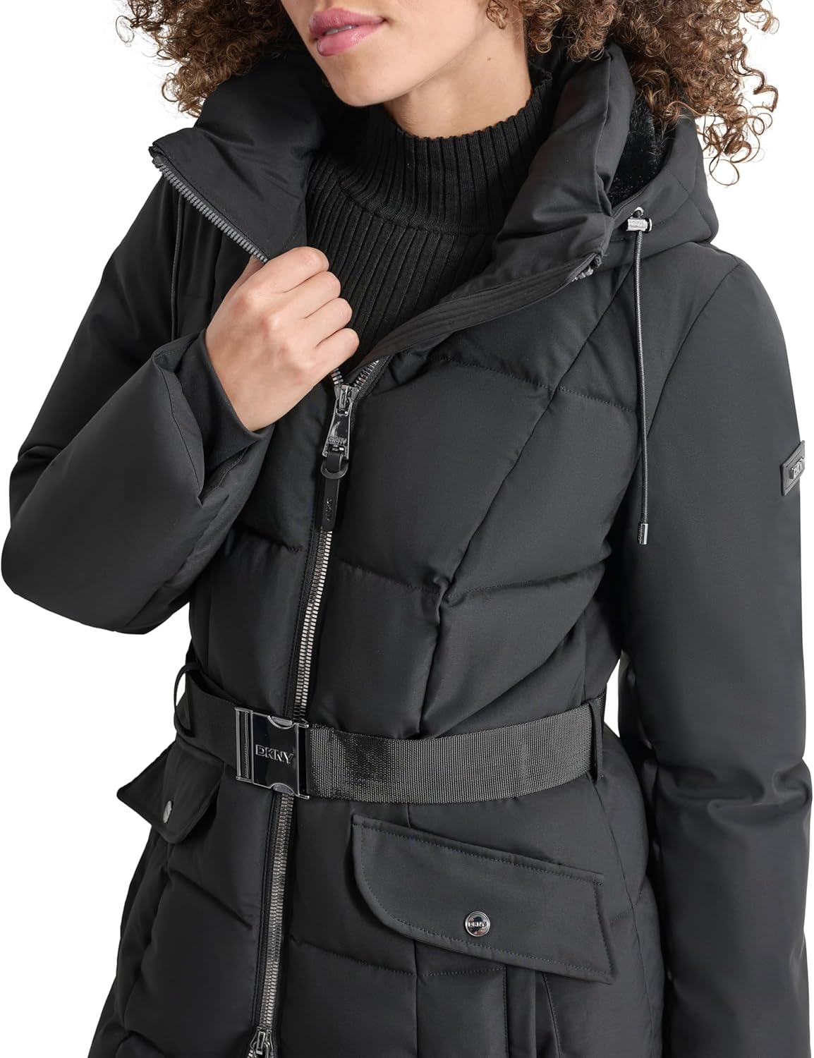 DKNY Women's Belted Maxi Puffer - Image 5