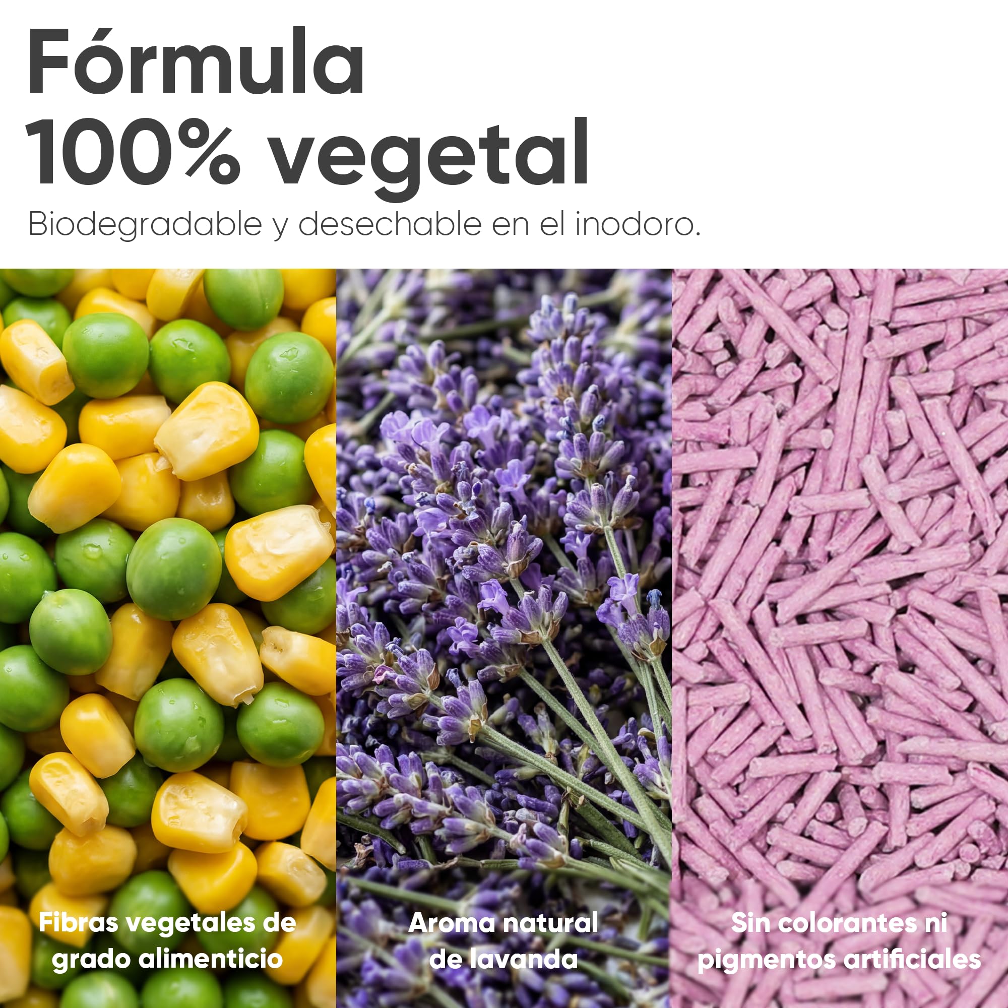 FUKUMARU Arena de Tofu para Gatos 5.4kg - Arena aglomerante para Gatos, Control de olores con Aroma de Lavanda, Libre de Polvo y fácil de aglomerar, desechable en el Inodoro