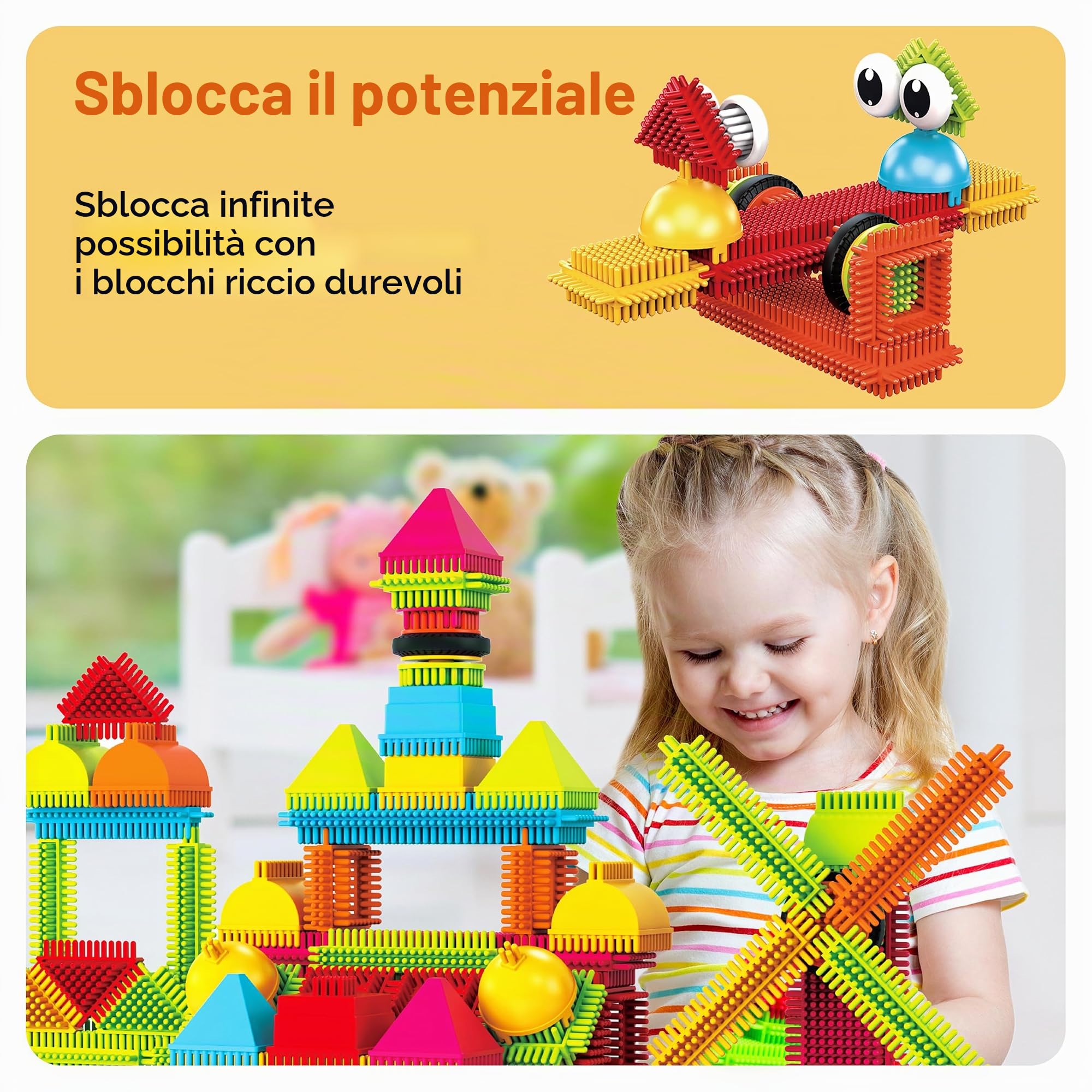 PicassoTiles PTB112 112pcs Setola Forma Blocchi Costruzione Piastrelle Imposta Costruzione Di Apprendimento Giocattolo Impilabile Blocco Educativo, Creativita oltre l'Immaginazione, Ispirazione