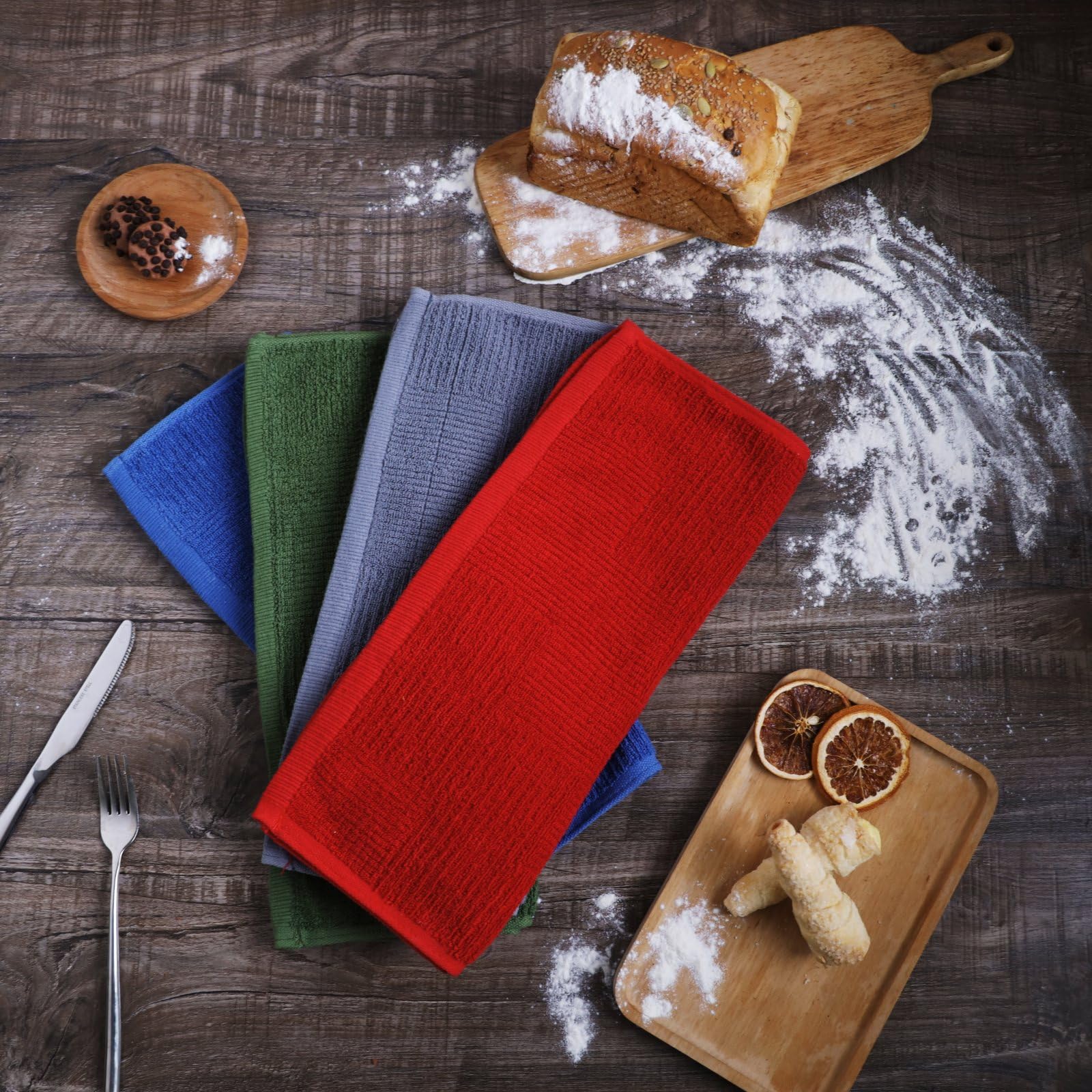 3 Strofinacci Da Cucina In Microfibra A Nido D'Ape – Altamente Assorbenti, Con Gancio, Lavabili, Design A Doppia Faccia, Colore Acqua - 5