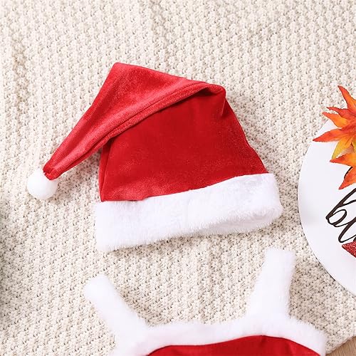 Miniatura 5 de Zempertoopa Vestido de Navidad para niñas recién nacidas vestido de princesa de Santa Claus vestido de terciopelo con ribete de piel para niños