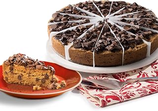 David's Cookies 10" Chocolate Chip Deep Dish Cookie Pie - Pre-Sliced 14 Servings, Gourmet with Hershey's Kisses & Chocolate Chunks
