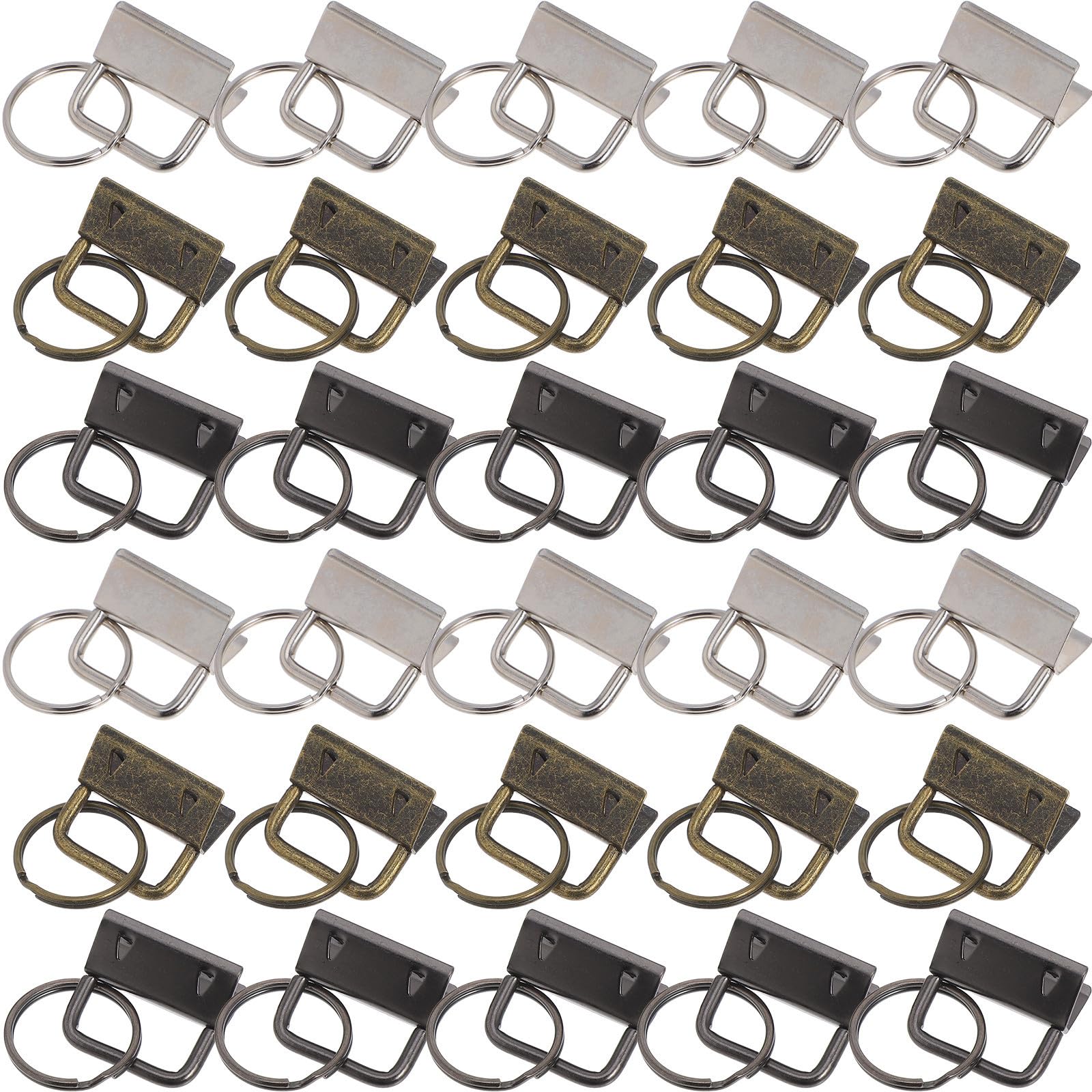 Lurrose 150 Pezzi Tail Clip Portachiavi in Ferro 25mm, Set Hardware per Key Fob con Anello Portachiavi, per Wristlet Keychain e Borse, Leggero e Facile da Usare, Stile Minimalista