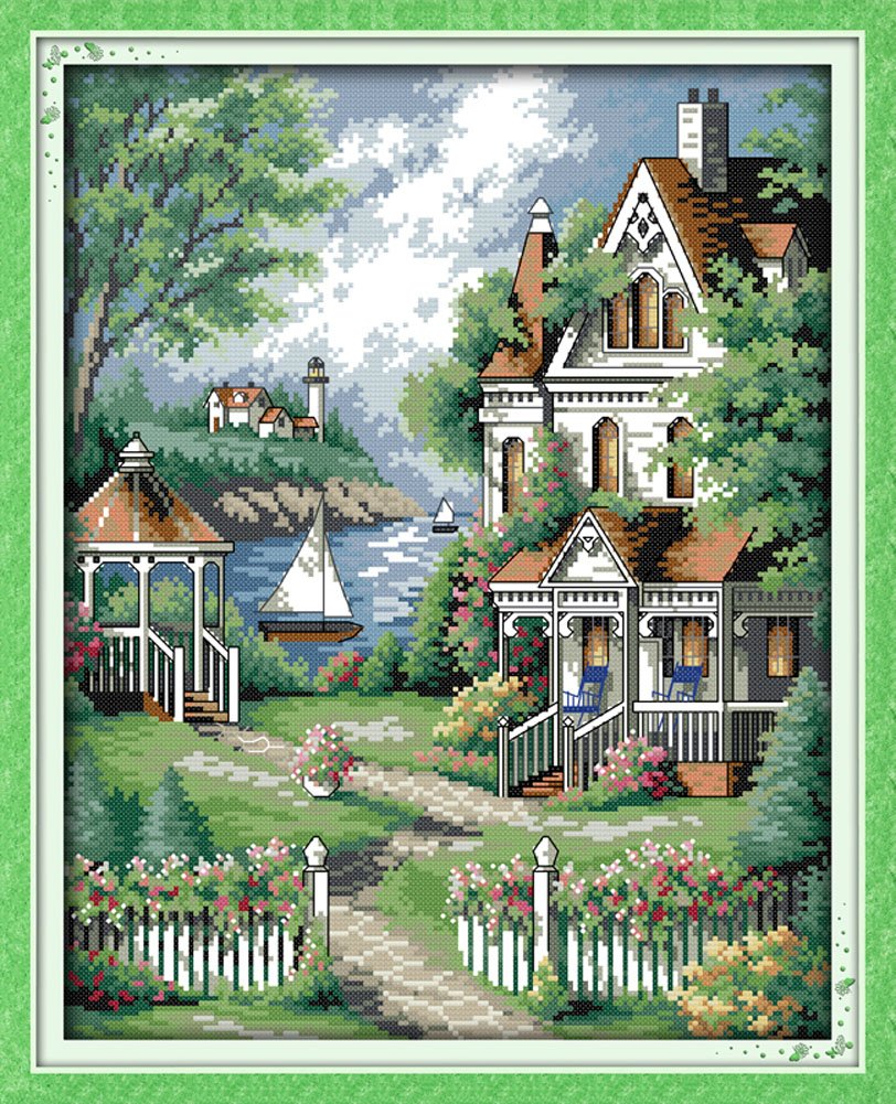 BenwayCounted Cross Stitch European Style Villa 14 Count 37X45cm