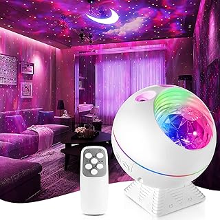One Fire Galaxy Projector for Bedroom, 43 Lighting Modes Star Projector Galaxy Light, Remote Timer Moon Lamp Ceiling Projector Lights for Bedroom,Voice Control Cloud Projector Room Lights for Bedroom