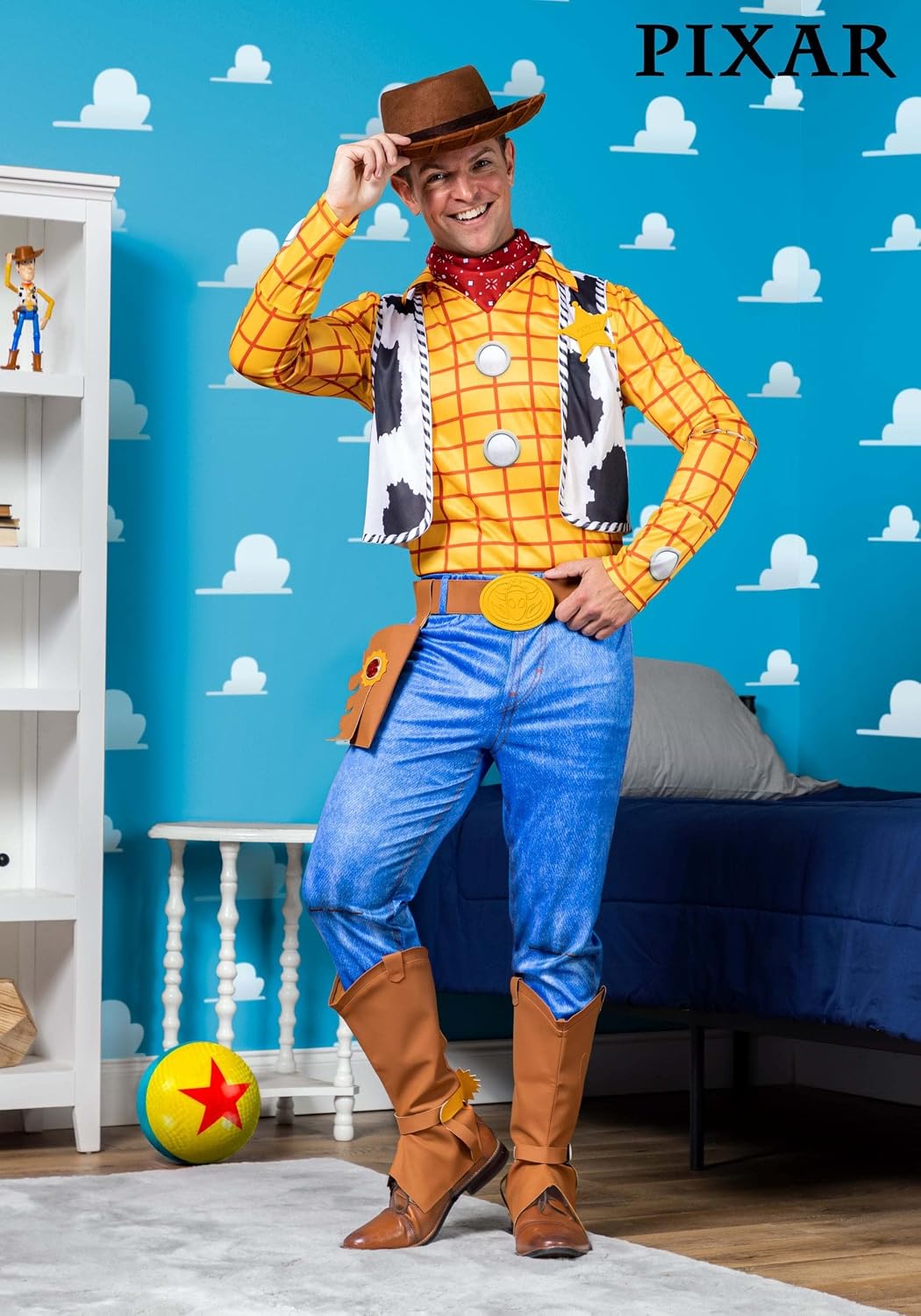 Men's Disney Deluxe Woody Toy Story Costume - Adult Sheriff Woody Costume For Halloween