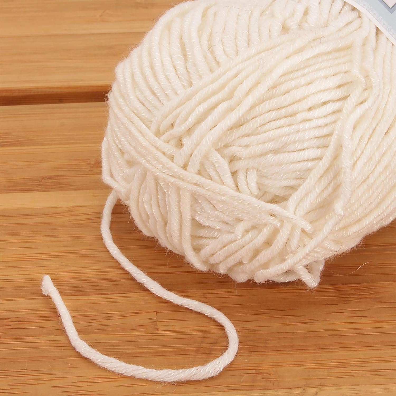 JubileeYarn Soft and Slim Worsted Yarn - 100g/Skein Bamboo Rayon Wool Blend - Cornsilk - 4 Skeins
