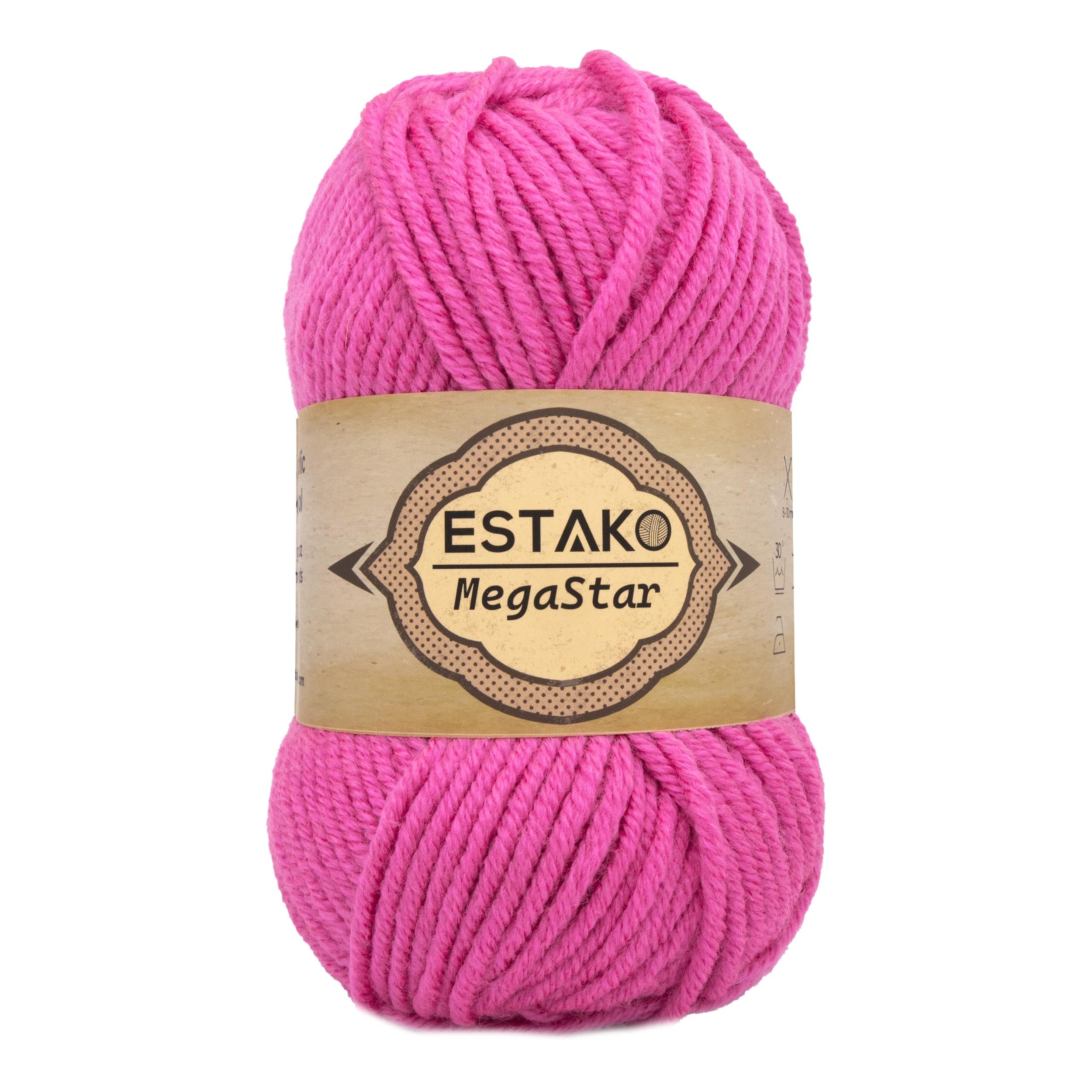 Photo 1 of Estako Megastar, 75% Acrylic 25% Wool Yarn, Chunky Bulky Weight 5, Pink
