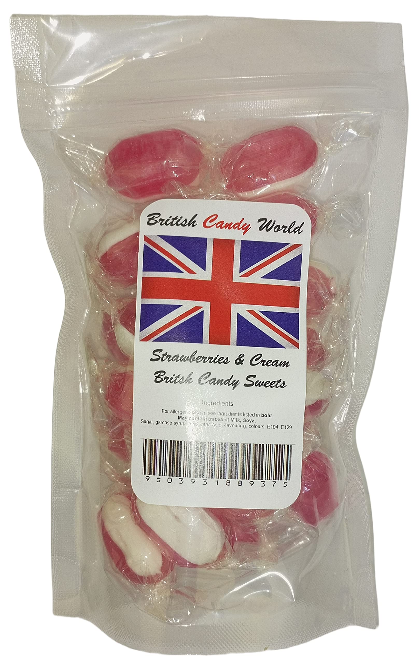 Strawberry and Cream Sweets, Monmore Strawberries & Creams (225G) Sweet Bags, Old Fashion and Quality Retro Candies, Wrapped Boiled Candy in Bag
