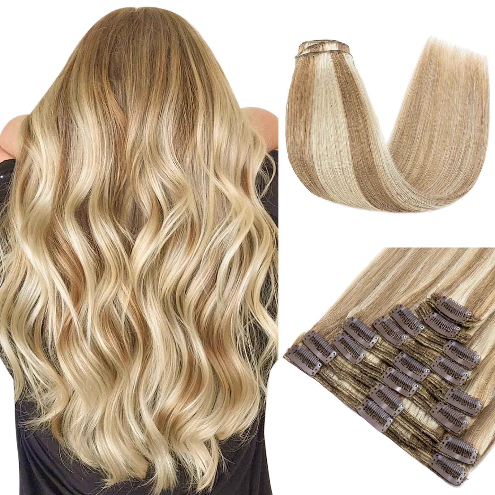 Amazon.com : Double Weft 100% Remy Human Hair Extensions  display picture 1