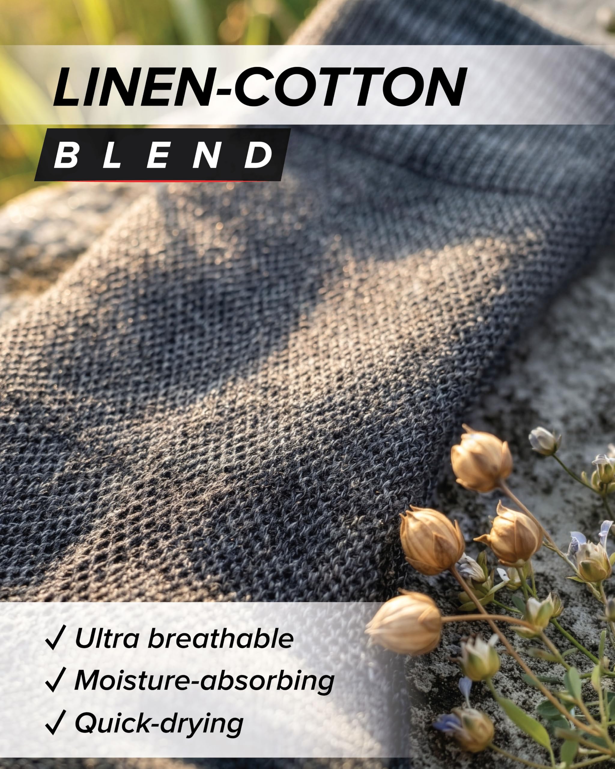 vitsocks Chaussette d'été LIN et COTON fine légère Homme (3 PAIRES) ultra respirante