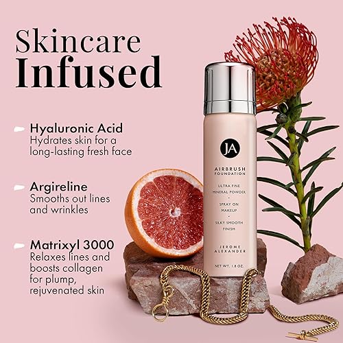 Miniatura 6 de MagicMinerals AirBrush Foundation by Jerome Alexander - Juego de 2 piezas con base de aerógrafo y pincel Kabuki, maquillaje en aerosol con