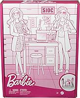 Vista 6 de Barbie Juego de carreras, laboratorio científico con 2 muñecas de moda científica, banco y más de 10 accesorios (exclusivo de Yaxa)