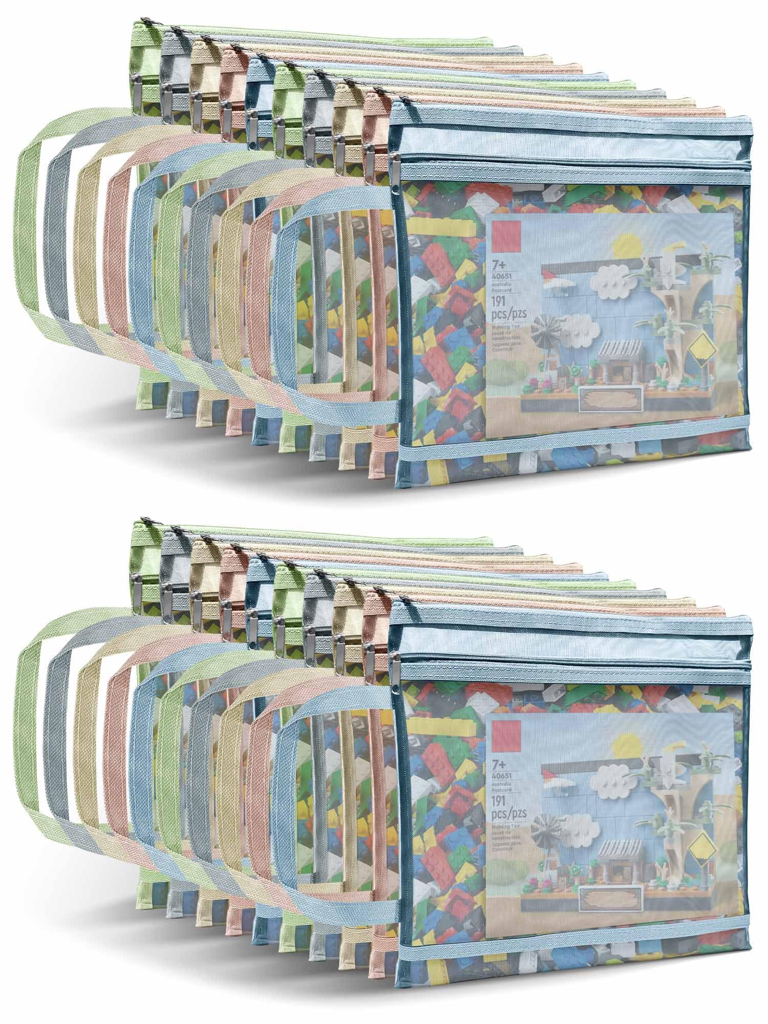 9 Paquetes De Bolsas De Malla De Doble Capa Con Cremallera, Bolsa Grande A4 A5 Con Cremallera Con Asa, Bolsa Transparente De Nailon Para Almacenamiento De Juguetes, Bolsas De Organización De