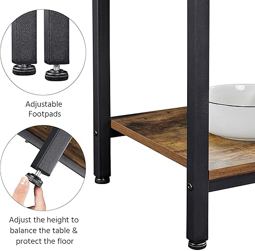 Miniatura 7 de Yaheetech Estante para panadería con toma de corriente, barra de café de 4 niveles, carrito de soporte para microondas con 10 ganchos en S y patas