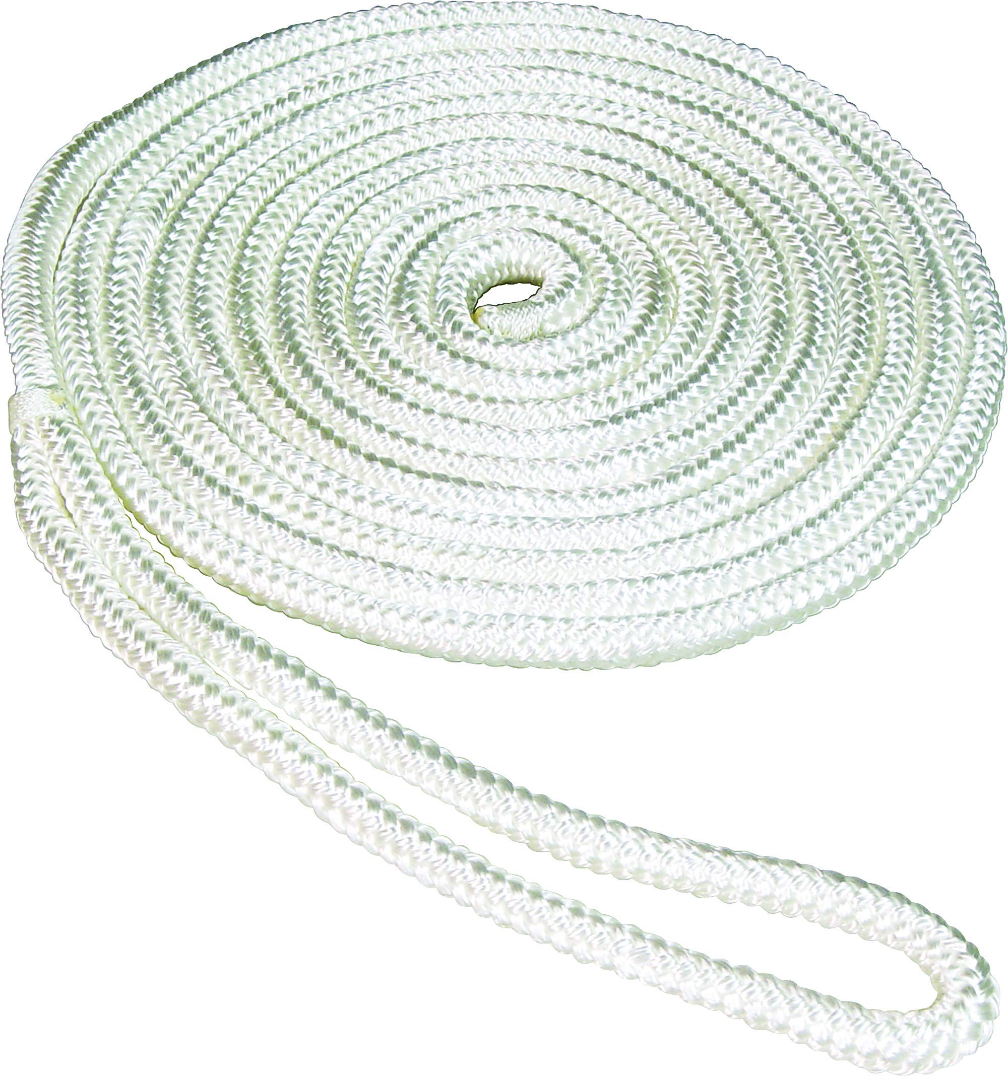 SeaSense Double Braid Nylon Dock Line, 1/2-Inch x 35-Feet, White