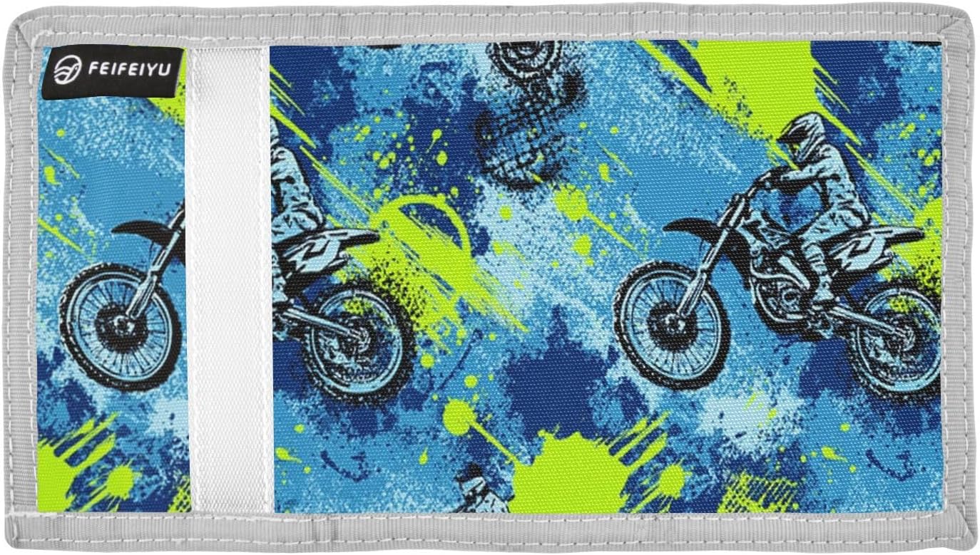Sports Motocross Motorcycles Kids Wallet for Boys Girls Trifold Wallet for Childrens Toddler Novelty Wallet for Teens Women Men - Image 2