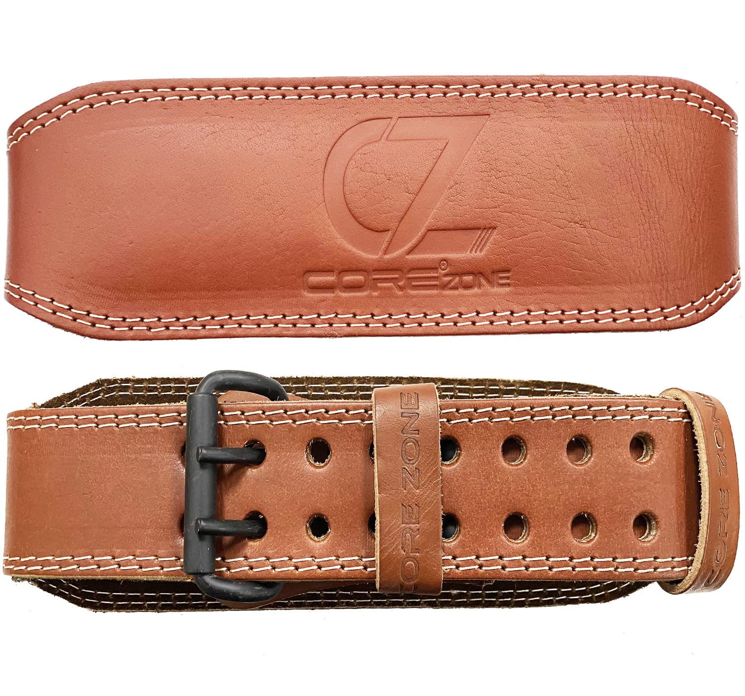 Ceinture d'haltérophilie en cuir véritable de 10,2 cm pour homme et femme - Soutien lombaire du dos pour soulevés de terre, squats, haltérophilie - Équipement d'entraînement robuste