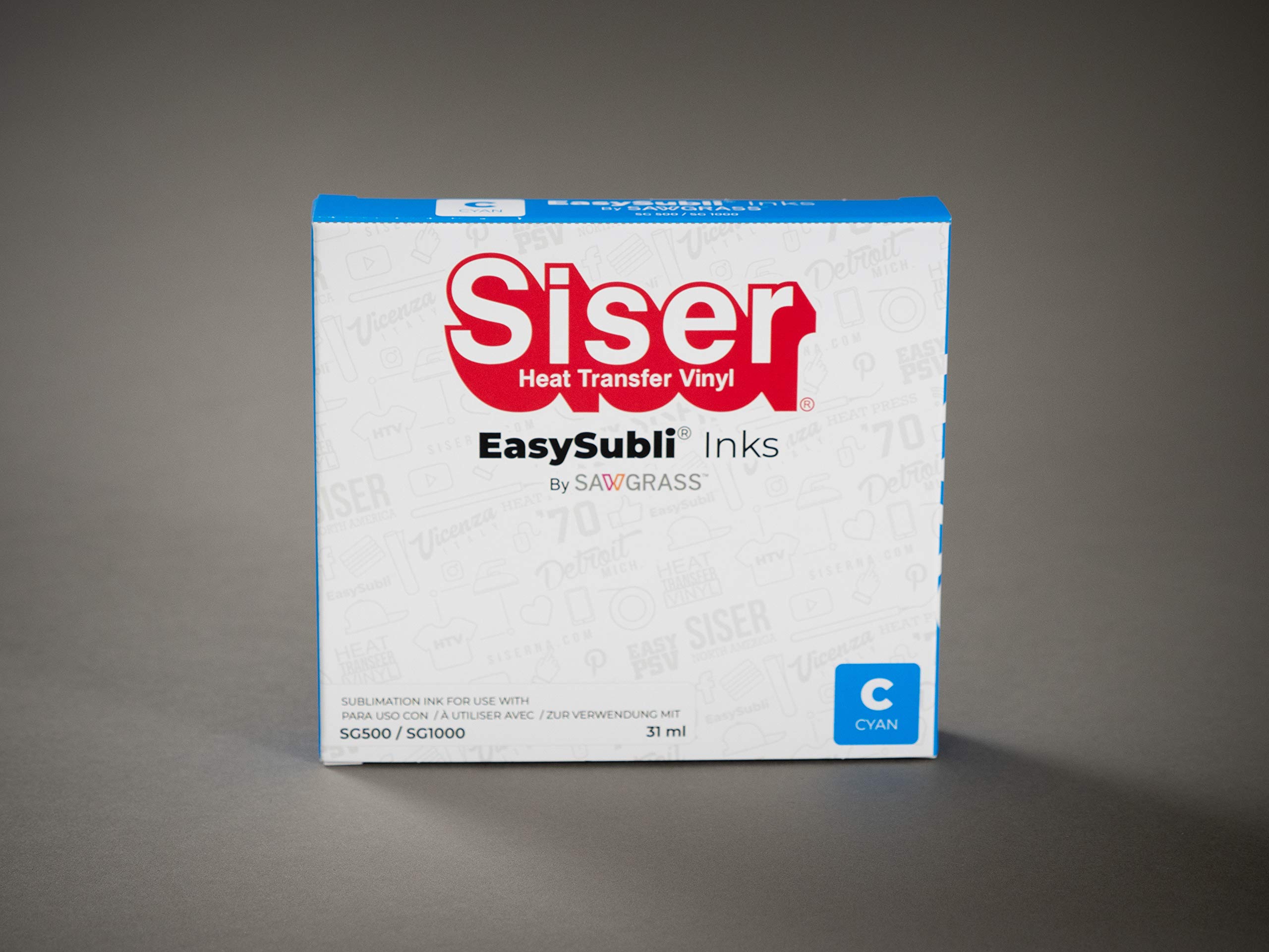 Sawgrass SG500/SG1000-Cyan (31ml) -Siser EasySubli Ink Cartridge, Multi, One Size