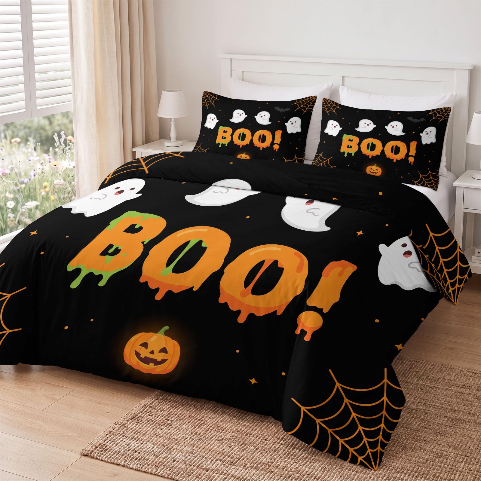 Zestaw poszewek na kołdrę na Halloween 90 x 190 z zamkiem błyskawicznym