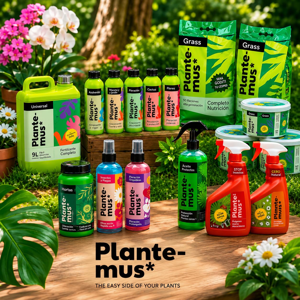 PLANTEMUS Fertilizante Plantas Verdes Universal Líquido, Bonsai, Cactus, Suculentas para Interior y Exterior. Abono Calidad Profesional 1 L