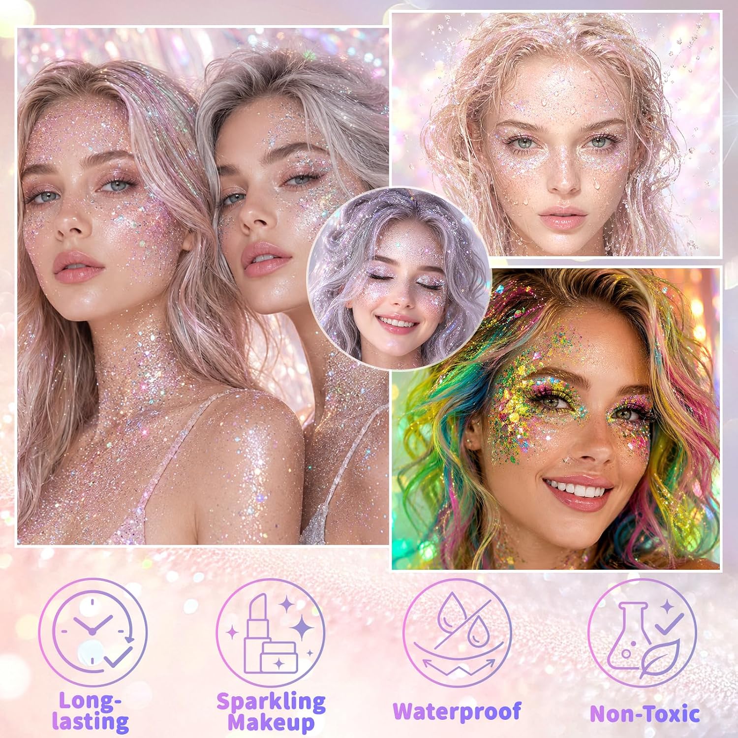 Gold Glitter Stick,Holographic Body & Face Glitter,Hair Glitter for Kids image 4