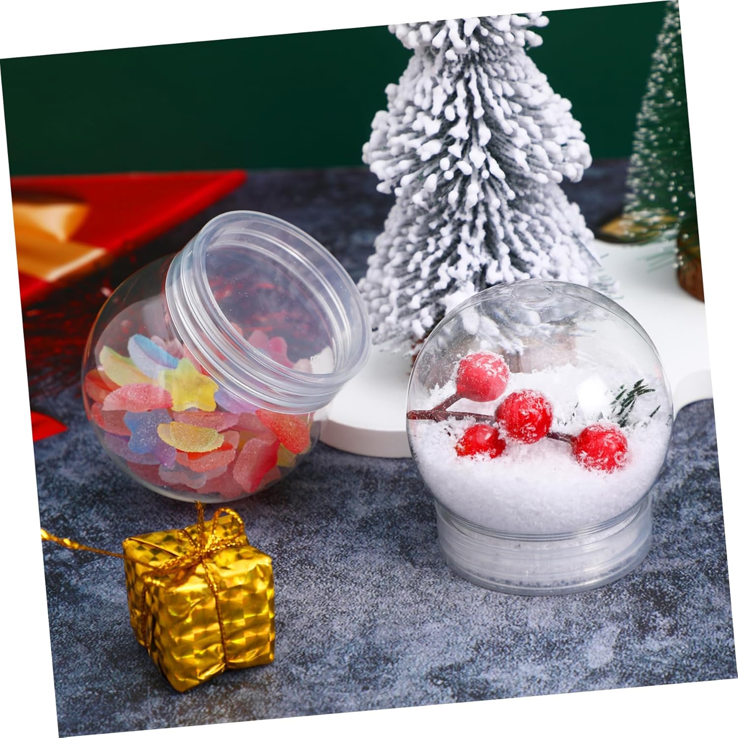 20pcs Snow Globes Screw Caps Reusable Empty Water Globes for Crafting Christmas Decorations and Creative Projects