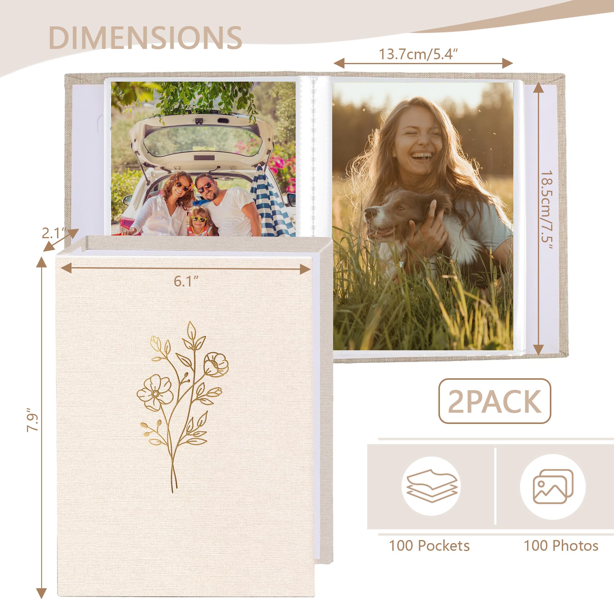 Amazon.com: Holoary 5x7 Photo Album 100 Photos, 100 Pockets