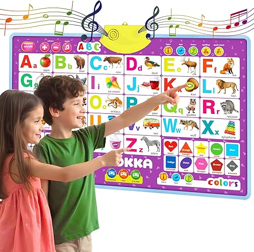 Miniatura 11 de QUOKKA Juguetes educativos para niños de 5 a 7 años - Tabla vertical de pared de aprendizaje ABC para niños pequeños de 3, 4 y 6 años, póster